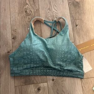 Niyama Sol Teal Textured Sports Bra